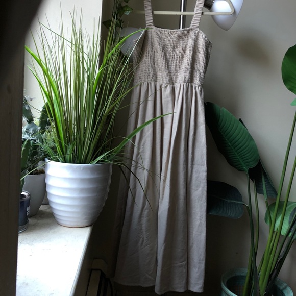Moon River beige linen blend Maxi dress - Picture 7 of 8